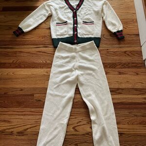 Amazon White with Stripes Two-piece Set. Cozy Fit - Medium